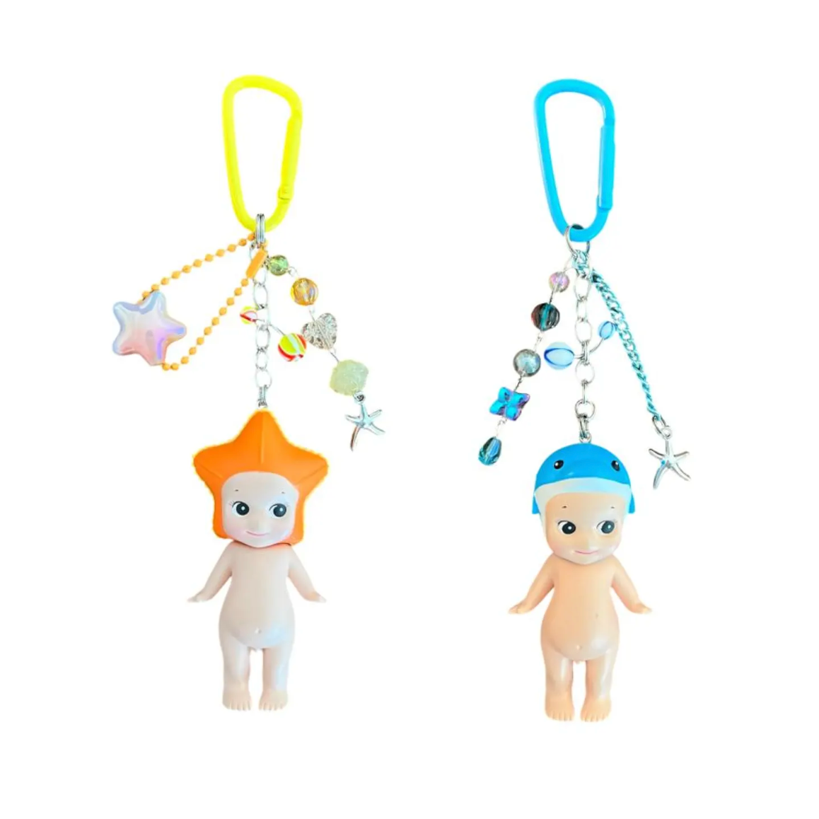 Sonny Angel Keychain | Marine Series (Unrefined) | Dolphin, Starfish | Bag Charm | Beaded Keychain
