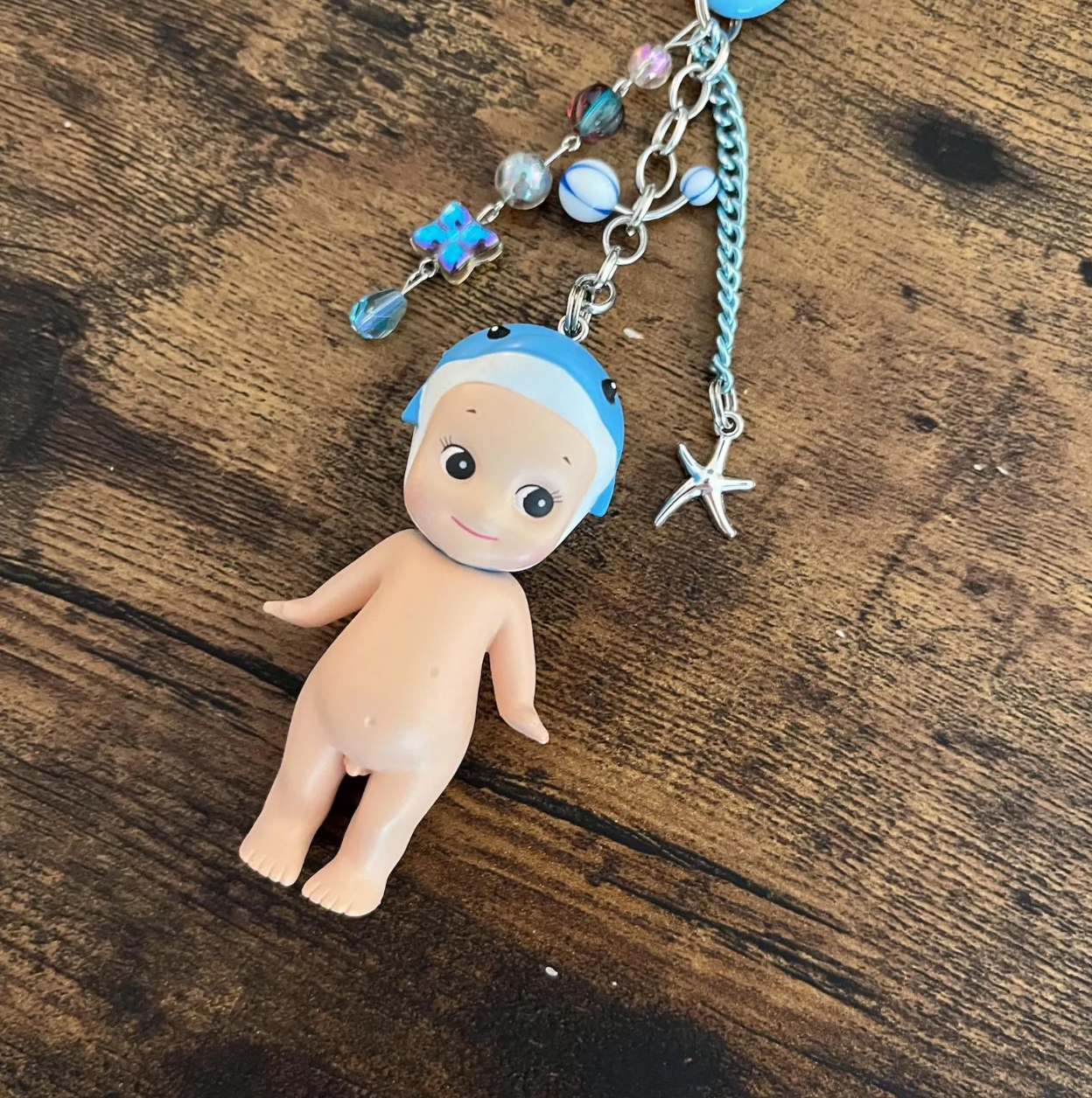 Sonny Angel Keychain | Marine Series (Unrefined) | Dolphin, Starfish | Bag Charm | Beaded Keychain