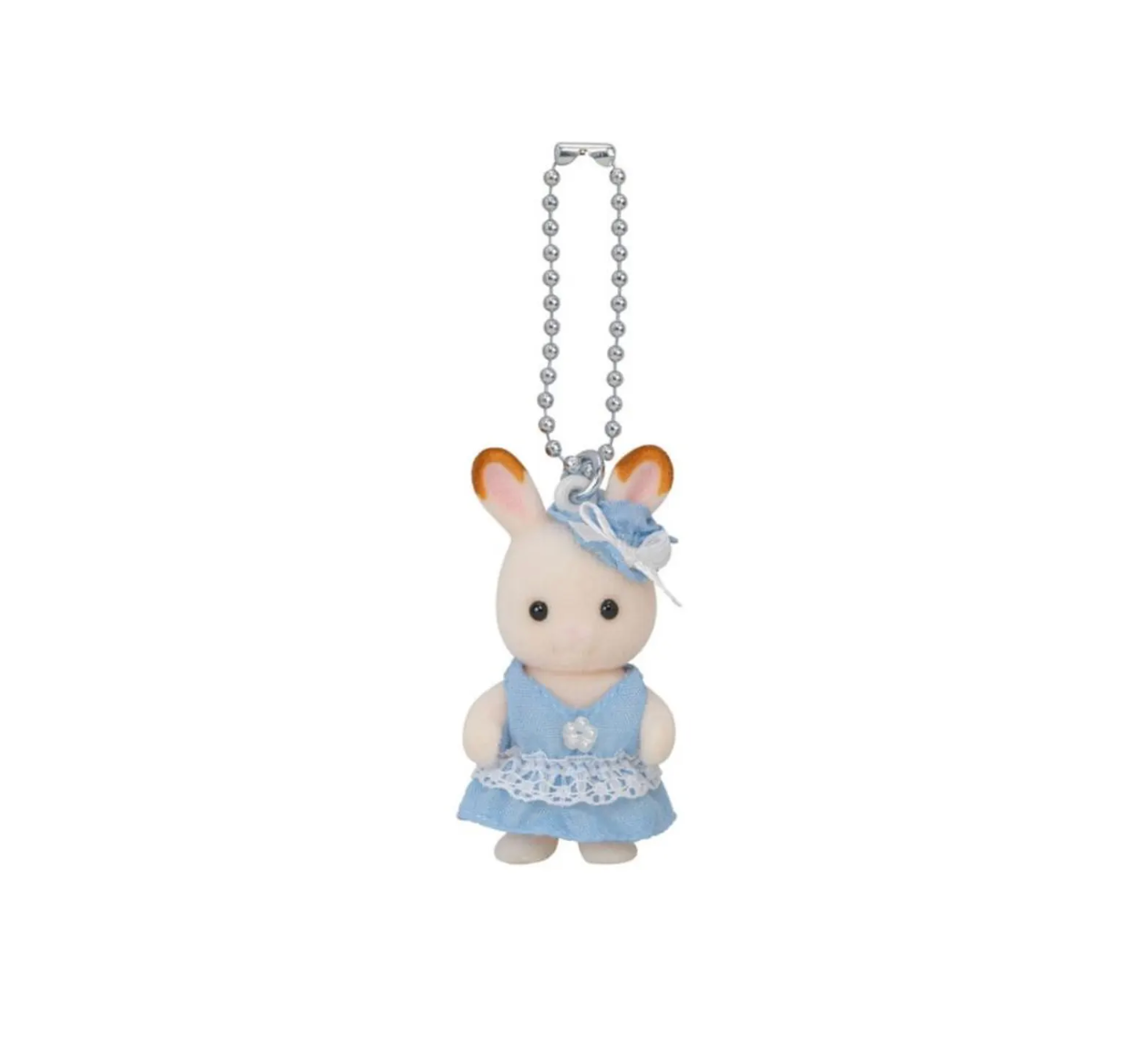 Sylvanian Families Calico Critters Chocolate Rabbit Keychain (Light Blue Dress) | Bag Charm | Keyholder | Keychain | Japan Exclusive