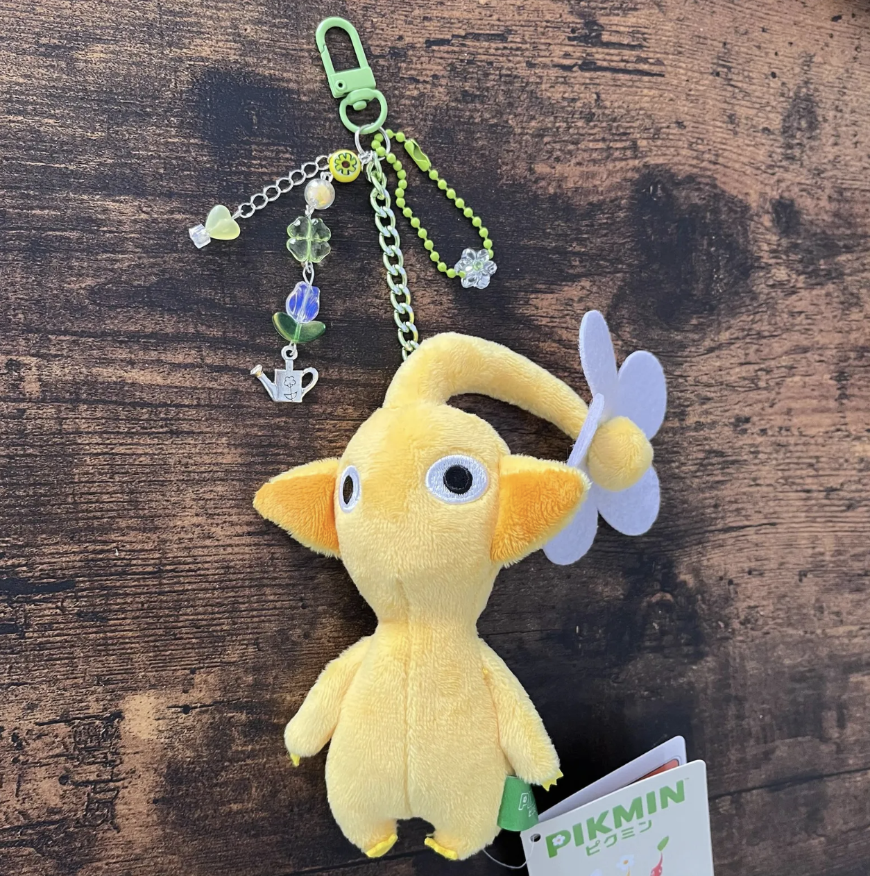 Yellow Pikmin Plush Beaded Keychain | Bag Charm | Bandai Nintendo Japan
