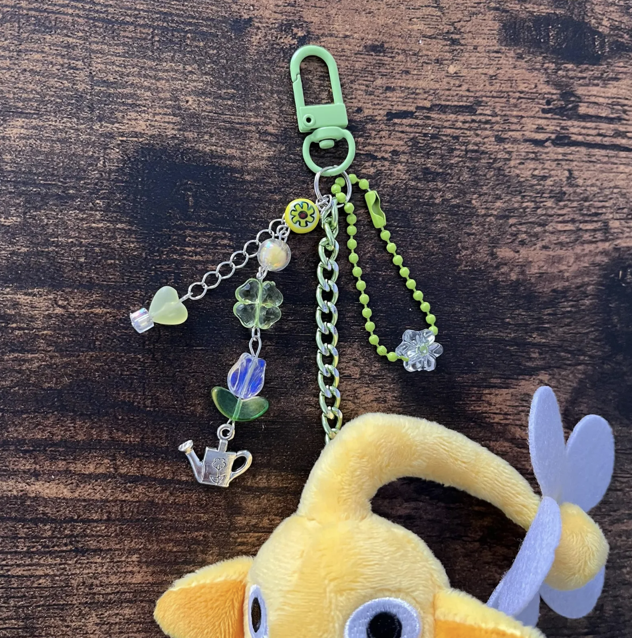 Yellow Pikmin Plush Beaded Keychain | Bag Charm | Bandai Nintendo Japan