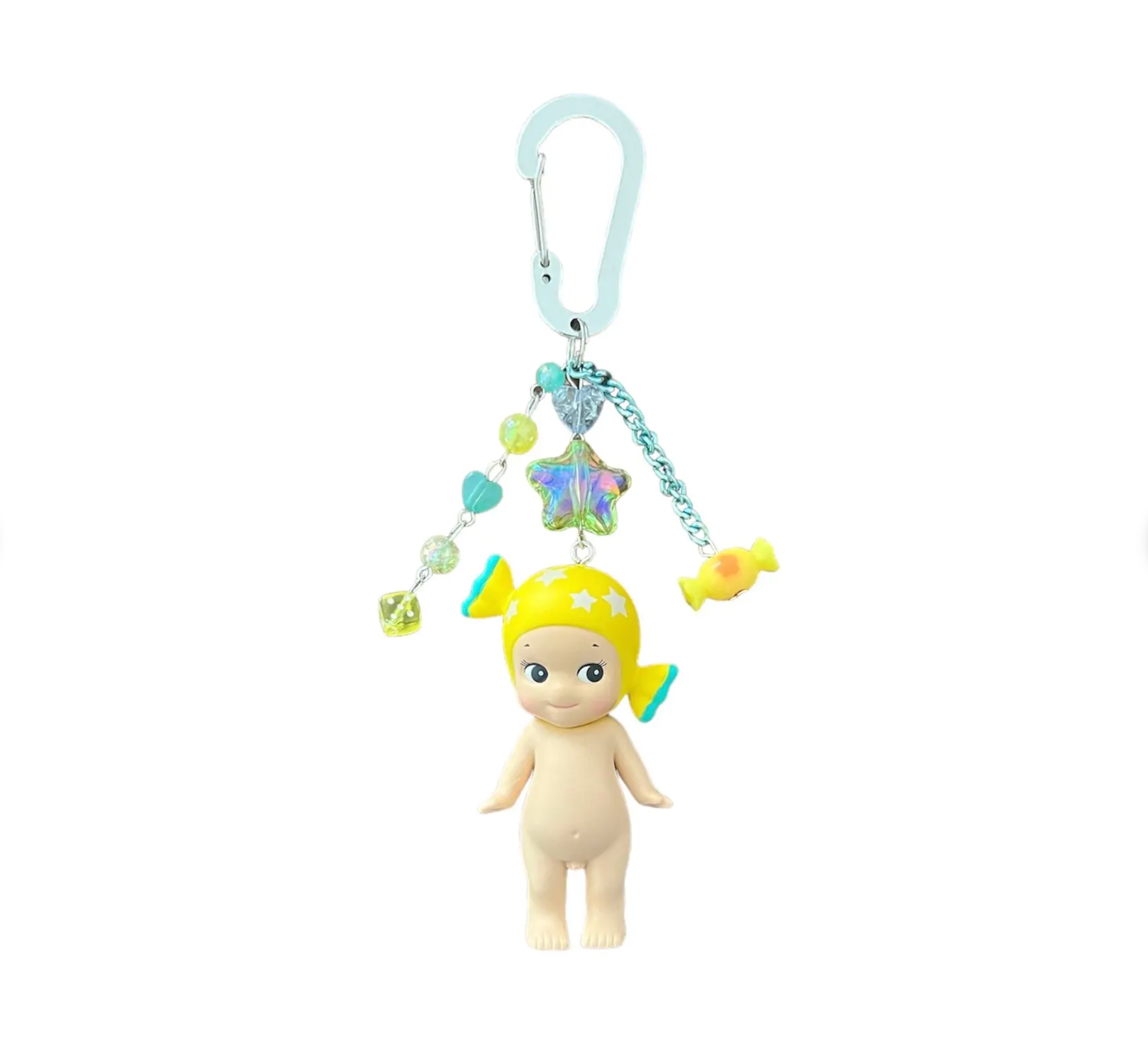 Sonny Angel Keychain | Sweets Series | Candy, Popcorn, Cream Puff, Fruit Tart | Bag Charm | Beaded Keychain