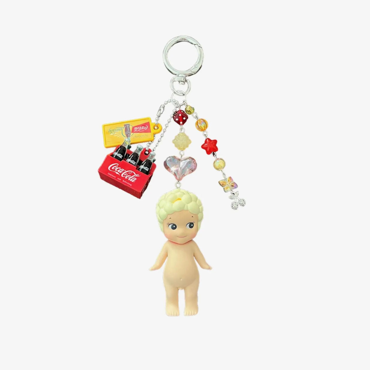 Sonny Angel Keychain | Sweets Series | Candy, Popcorn, Cream Puff, Fruit Tart | Bag Charm | Beaded Keychain