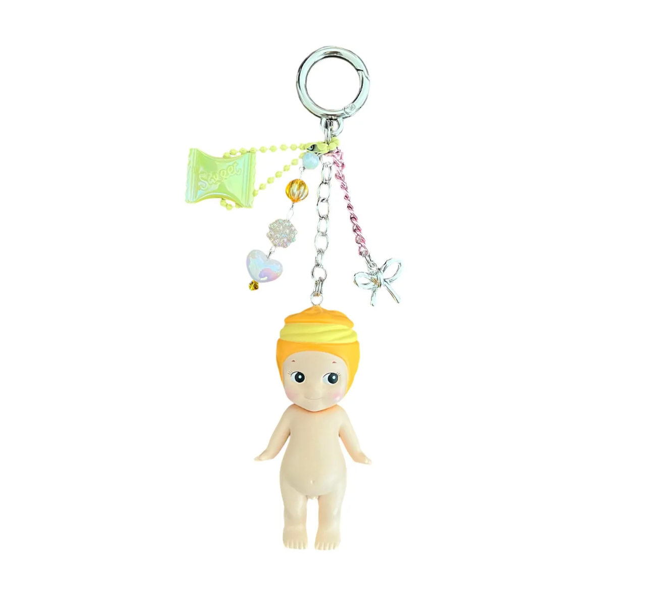 Sonny Angel Keychain | Sweets Series | Candy, Popcorn, Cream Puff, Fruit Tart | Bag Charm | Beaded Keychain