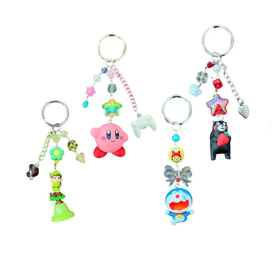 Kawaii Japanese Characters Beaded Keychains | Kirby | Doraemon | Kumamon | Peko | Peko & Poko | Bag Charms